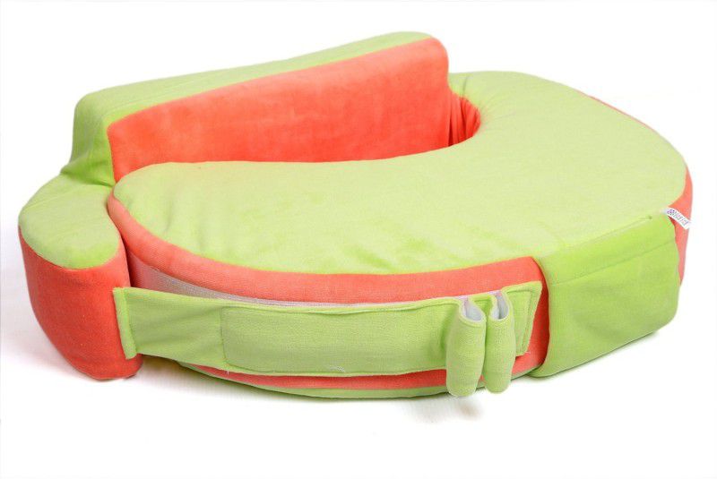 Baby Bucket Cotton Plane Baby Pillow  (Peach, Green)