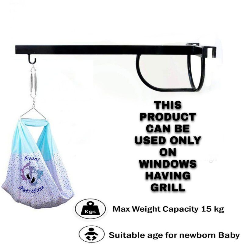 Avani MetroBuzz Baby Window Metal Cradle Hanger  (Black)