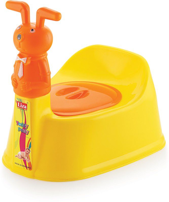 Miss & Chief by Flipkart Small Size Teddy Face Toilet Trainer Potty Seat With Closing LID Potty Seat  (Yellow)
