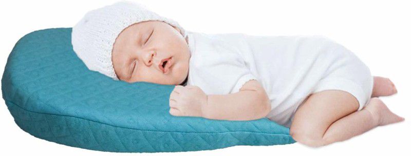 Little Don Cotton Solid Baby Pillow Pack of 1  (Blue)