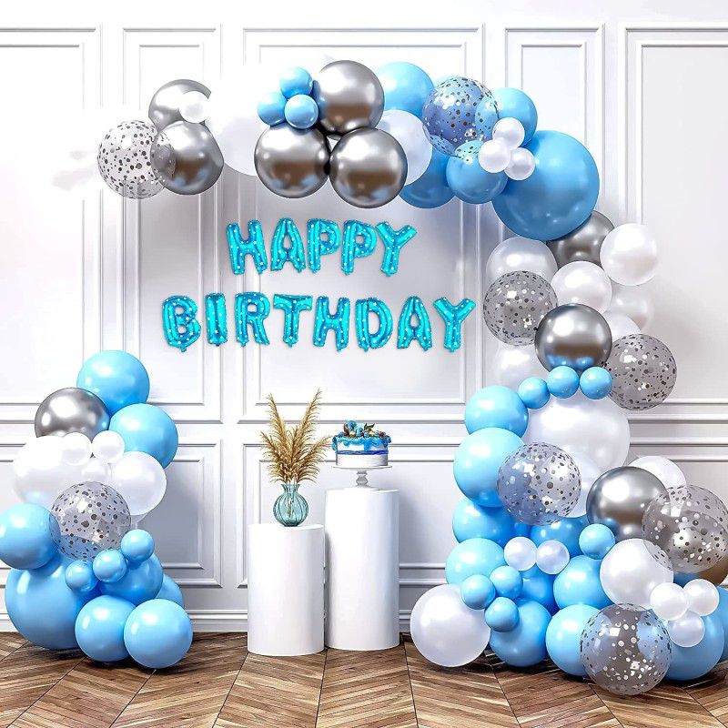 specialyou.in DIY Happy birthday decoration items kit for boys/foil balloon set  (Set of 77)