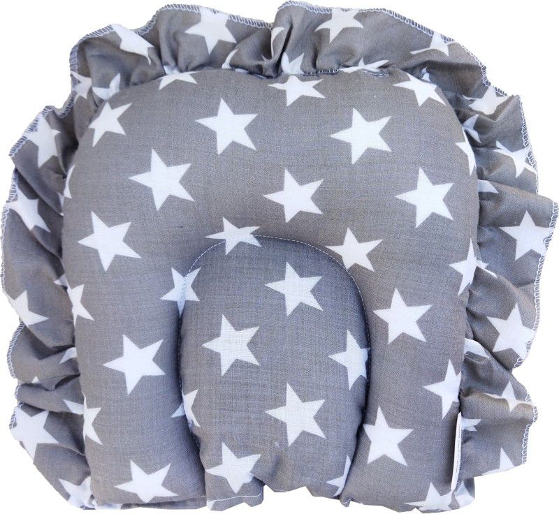 Honey Boo Mustard Seeds Solid Baby Pillow Pack of 1  (Grey)