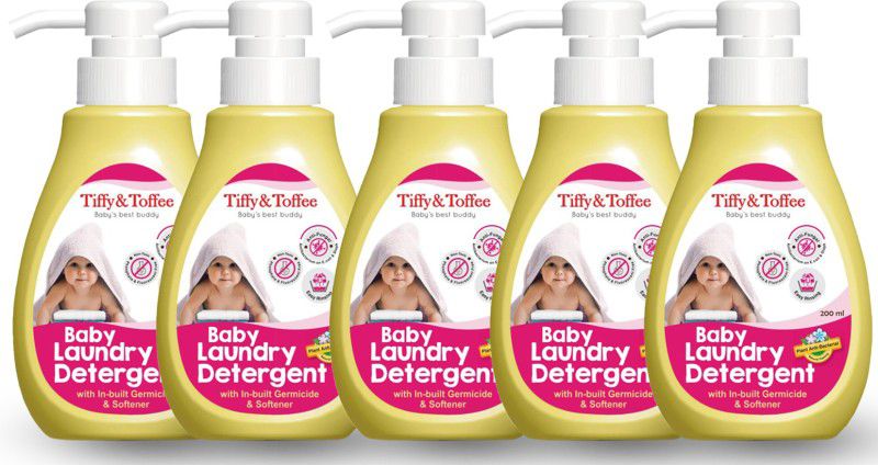 Tiffy & Toffee Baby Laundry Detergent with In-Built Germicide and Softener, 200 ml (Pack of 5) Classic Liquid Detergent  (1000 ml)
