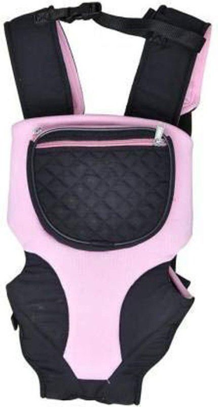 The Little Lookers Cotton Baby Carrier Bag with Hip Seat and Head Support for 6 to 24 Months with Additional Utility Pocket in Front (Pink) Baby Carrier  (Pink, Front Carry facing in)
