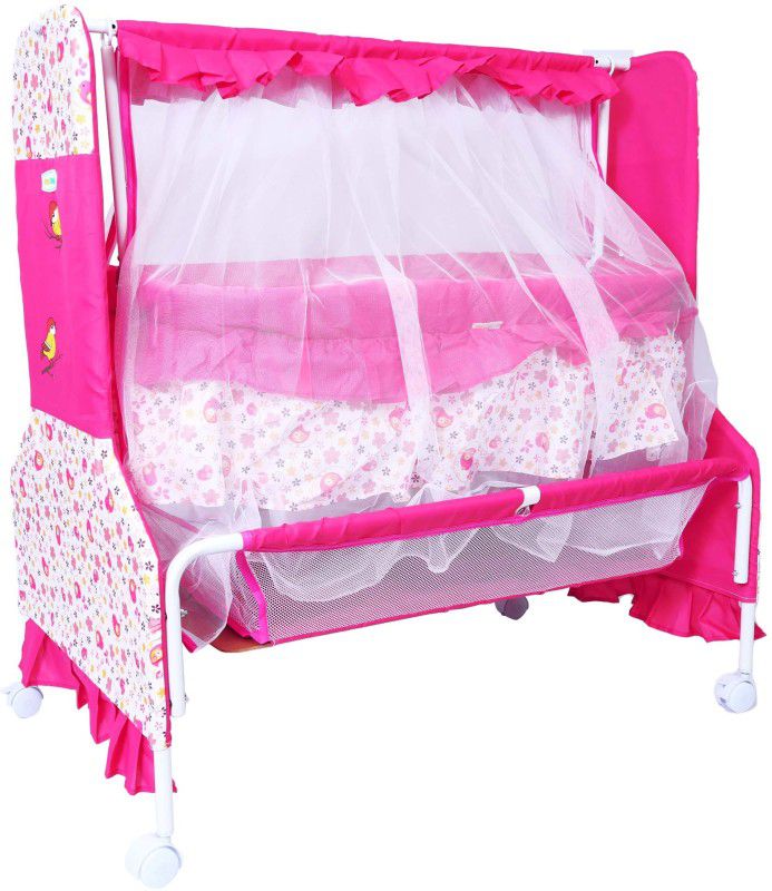 1st Step Cradle With Swing, Mosquito Net And Storage Basket  (Pink)