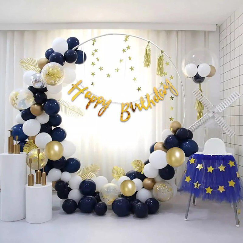 Dinipropz Blue Birthday Decoration Items Combo Set For Birthday Decorations Celebrations  (Set of 47)