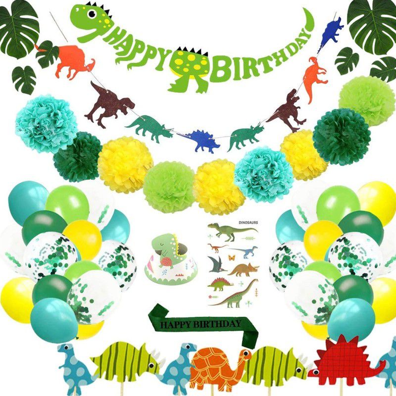 Party Propz Dinosaur Party Supplies Little Dino Party Decorations Set 69Pcs for Kids Birthday Party, Baby Shower, Bridal Shower Decorations  (Set of 69)