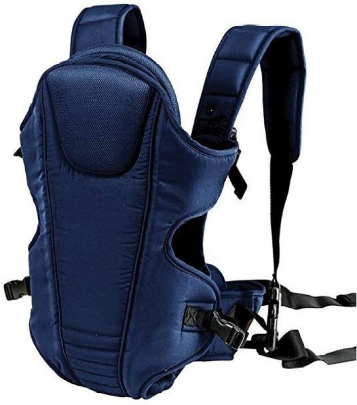 moms angel Baby Carrier Bag in 3-in-1 Ergonomic Adjustable Sling Kangaroo Design with Carrying Basket for Front & Back Use for Infant Child and Mother Travel - 0 to 2 Year (Navy Blue) Baby Carrier  (Blue, Front carry facing out)