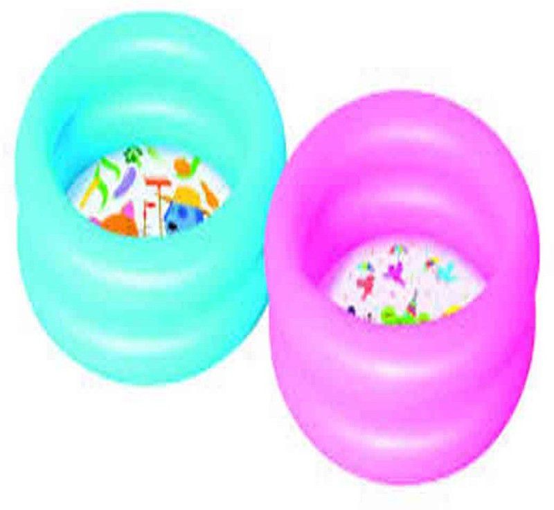 Bestway Φ24" x H6"/Φ61cm x H15cm Round 2-Ring Kiddie Pool  (Multicolor)