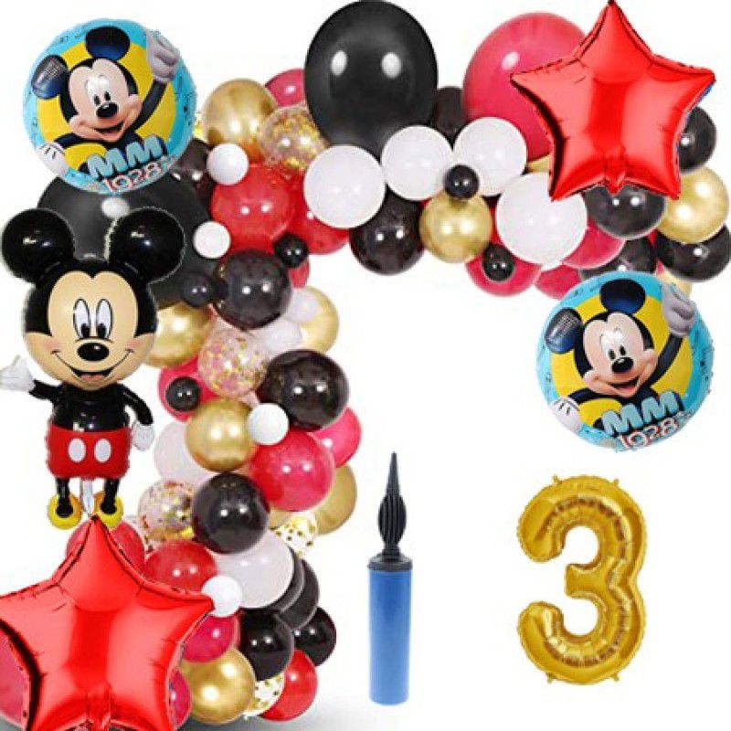 Nayugic Mickey Party Theme Birthday Decorations For For Third Bithday