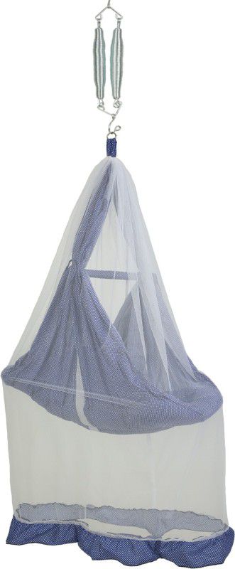 KidBee Infant baby Swing cradle with Mosquito net and spring  (Blue, Multicolor)