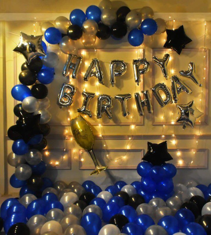 SensibleDecoraters Happy Birthday Balloons Decoration Kit 101Pc Set for Husband Kids Boys Balloons  (Set of 101)