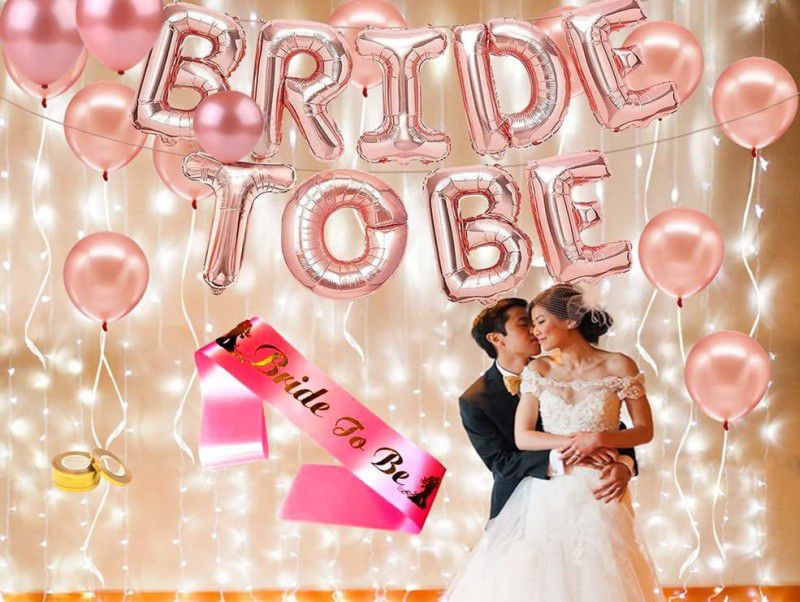SV Traders Bride To Be/Bridal Shower Rose Gold Theme Decoration Set Of 31 Pcs  (Set of 1)