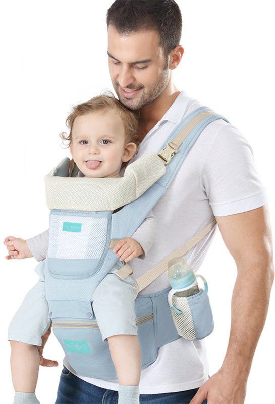 motherly Multifunctional Baby Carrier Baby Carrier  (Blue, Front carry facing out)
