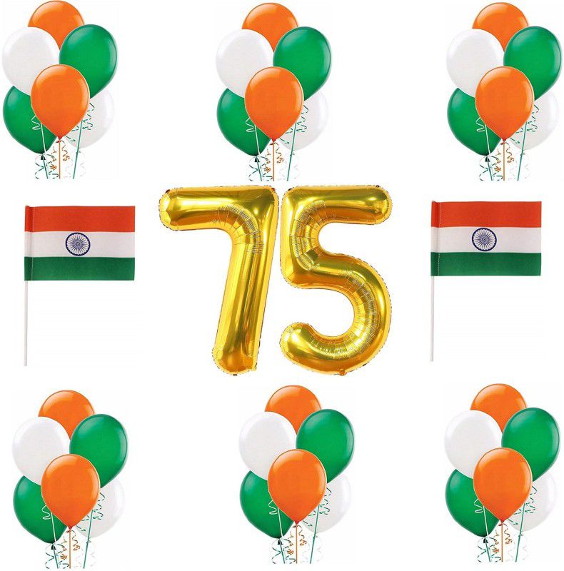 Tiank Innovation Balloon for Independence day Balloon for 15 August Decoration  (Set of 34)
