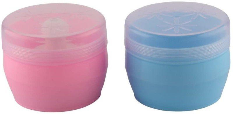 lukzer 2PC Powder Case for Baby with Soft Puff Gentle Sponge with Case for Infants  (Multicolor)