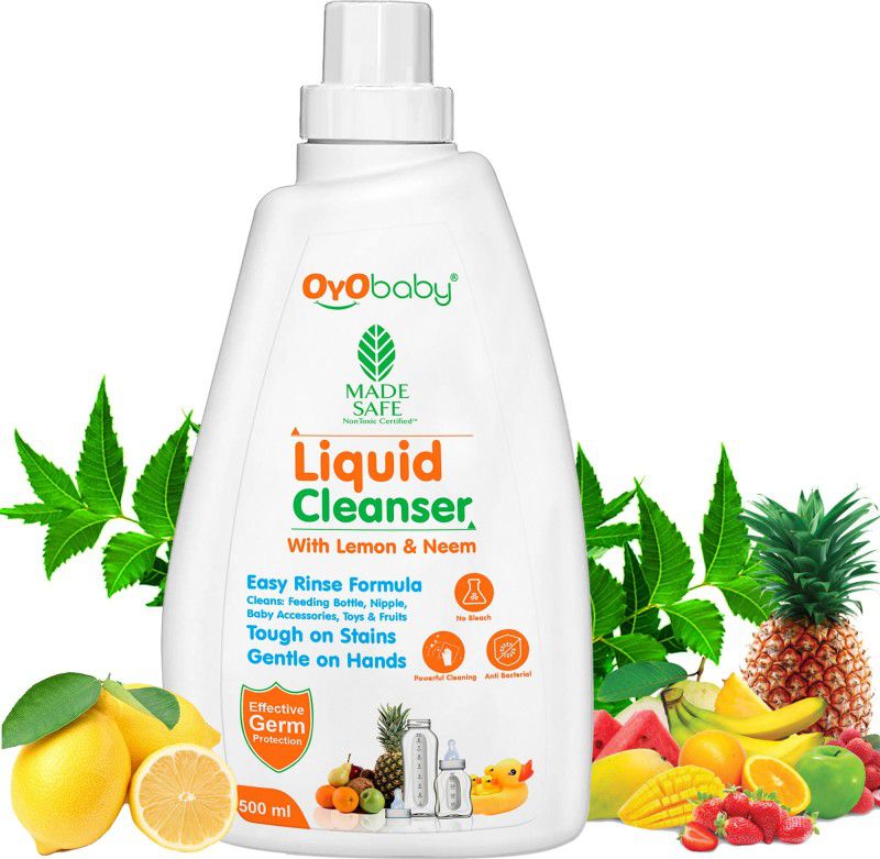 Oyo Baby Anti-Bacterial Baby Liquid Cleanser For Fruits, Bottles, Accessories And Toys Neem Liquid Detergent  (500 ml)