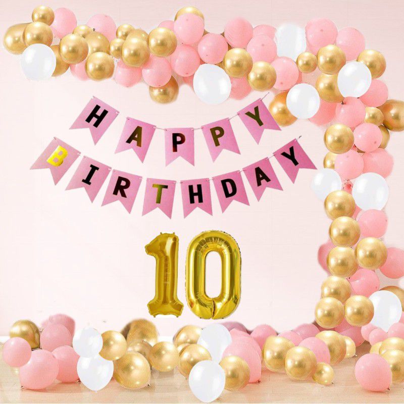 Dear Happy Happy Birthday 10 Year Decoration kit  (Set of 1)