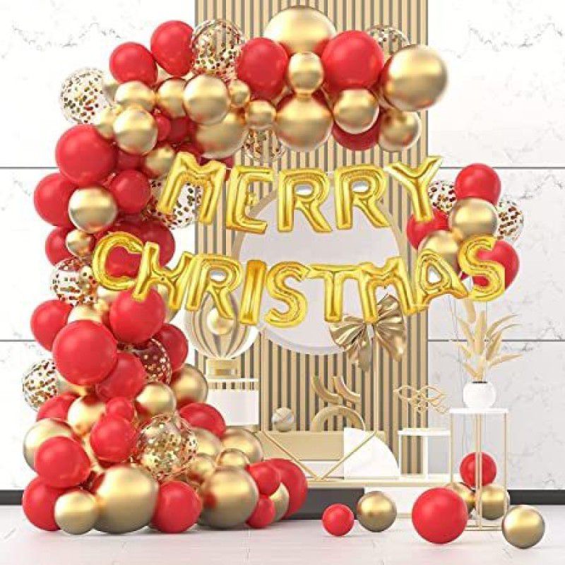 Shmaya Red and golden merry christmas combo-pack of 54  (Set of 54)
