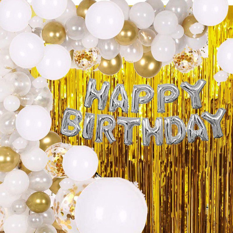PARTY MIDLINKERZ Happy Birthday Balloons Party Decoration Kit items 39Pcs combo set decor for HBD  (Set of 39)