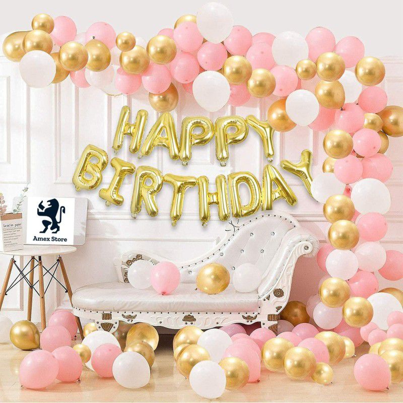 AMEX STORE Happy Birthday Decorations Kit / Items | Birthday Theme Decorations Combo Balloon | Party Celebration  (Set of 45)