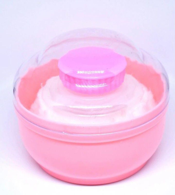 CHILD CHIC Portable Baby Skin Care Baby Powder Puff with Box Holder Container for New Born and Kids for Baby Face and Body  (Pink)