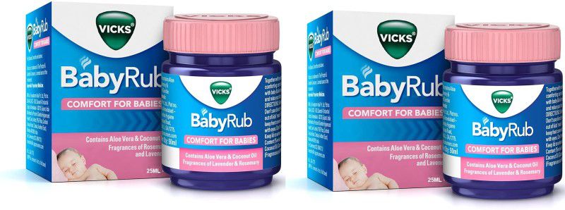VICKS BabyRub 25+25ml, Specifically for Babies Balm  (2 x 25 ml)