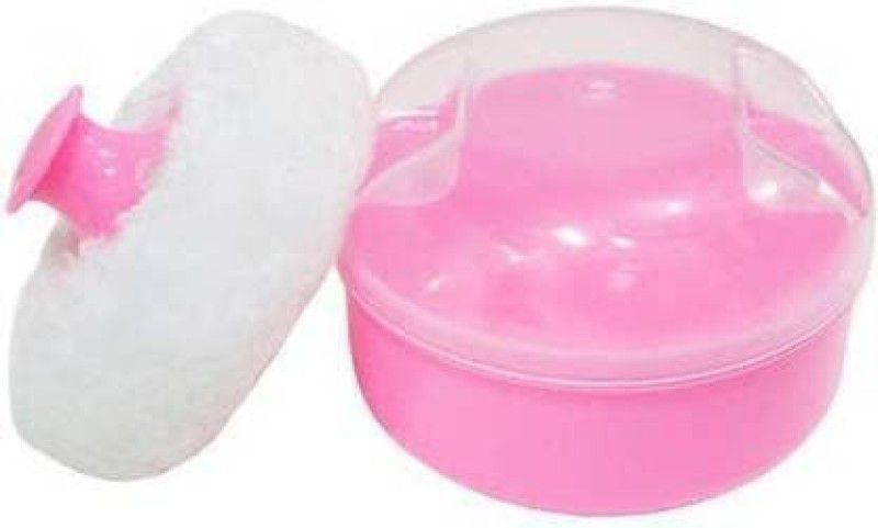 SIYAA Powder Puff with Case for Kids with Box Holder Container Pack Of 1  (Pink)