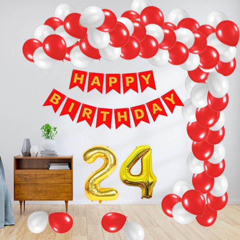 Dear Happy Happy Birthday 24 Year Decoration kit  (Set of 1)