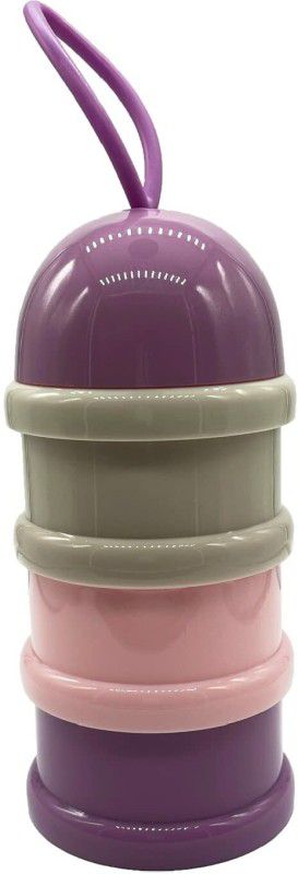SYGA 3 Layer Cute Bear Portable Baby Food Milk Powder Storage Box Bottle Container_Purple  (Pack of 1, Purple)