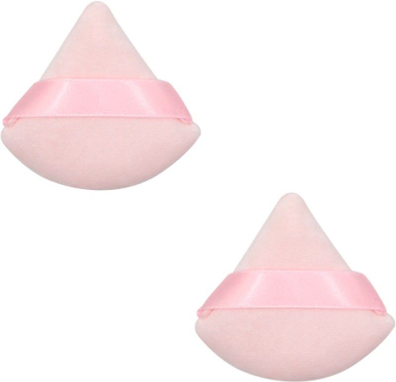 ELEPHANTBOAT 2pcs Makeup Powder Puff For Women Triangle Cosmetic Sponge Puff for Loose Powder  (Pink)