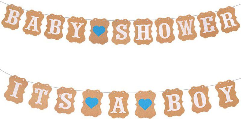AMFIN Baby Shower Banner & It is a Boy  (Set of 2)