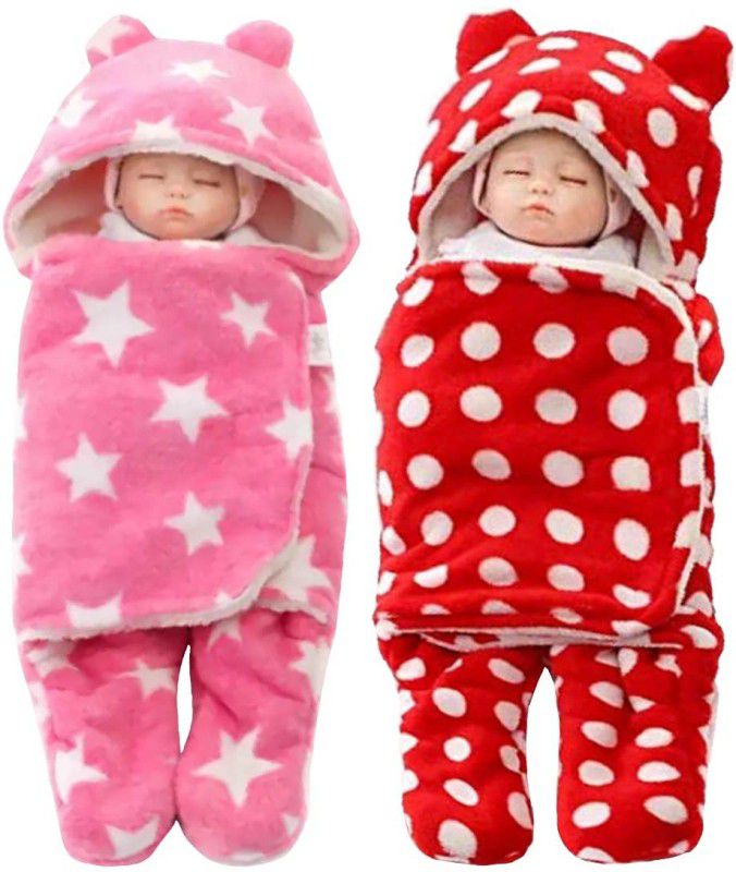 Polka Crib Baby Sleep Sack  (Microfiber, Red-Pink)