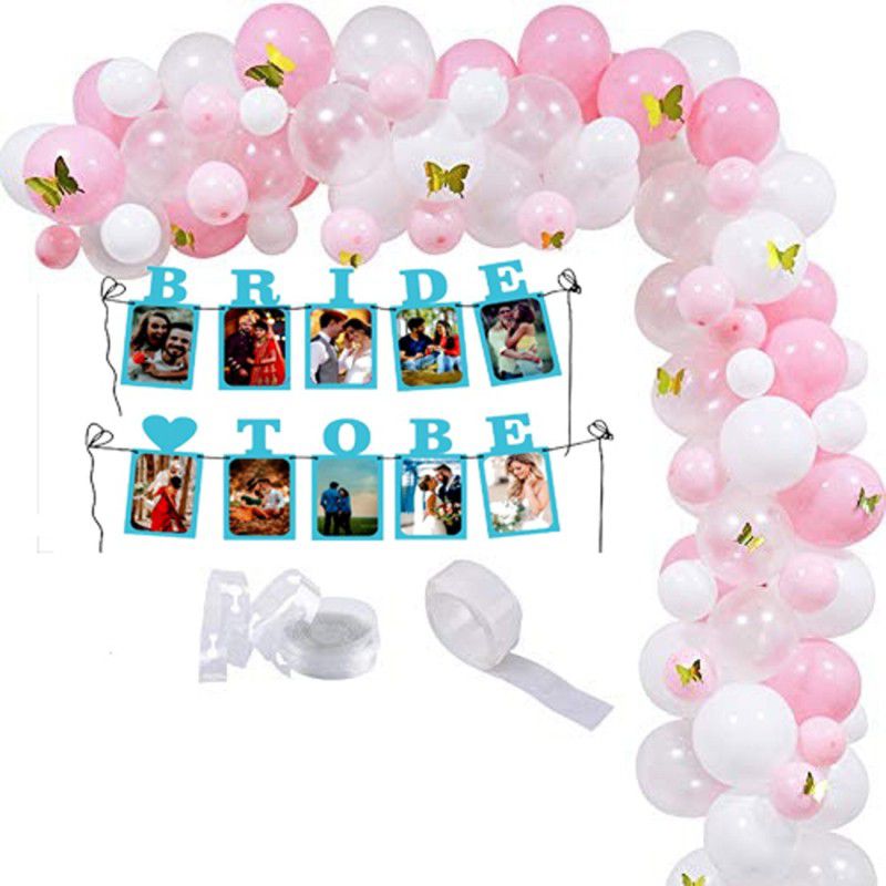 Dinipropz Bride To Be Decoration Set Combo With Arch Glue  (Set of 54)