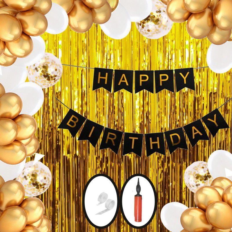PARTY MIDLINKERZ Printed Happy Birthday Decoration kit Combo - 61 Pcs for Birthday Decor  (Set of 61)