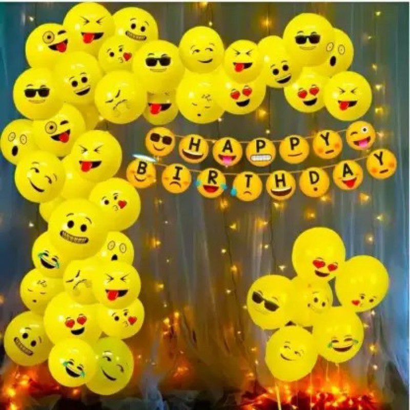 Kaliram & Sons Premium Latest and Unique Emoji Birthday Decoration Kit (Pack of 52)  (Set of 52)