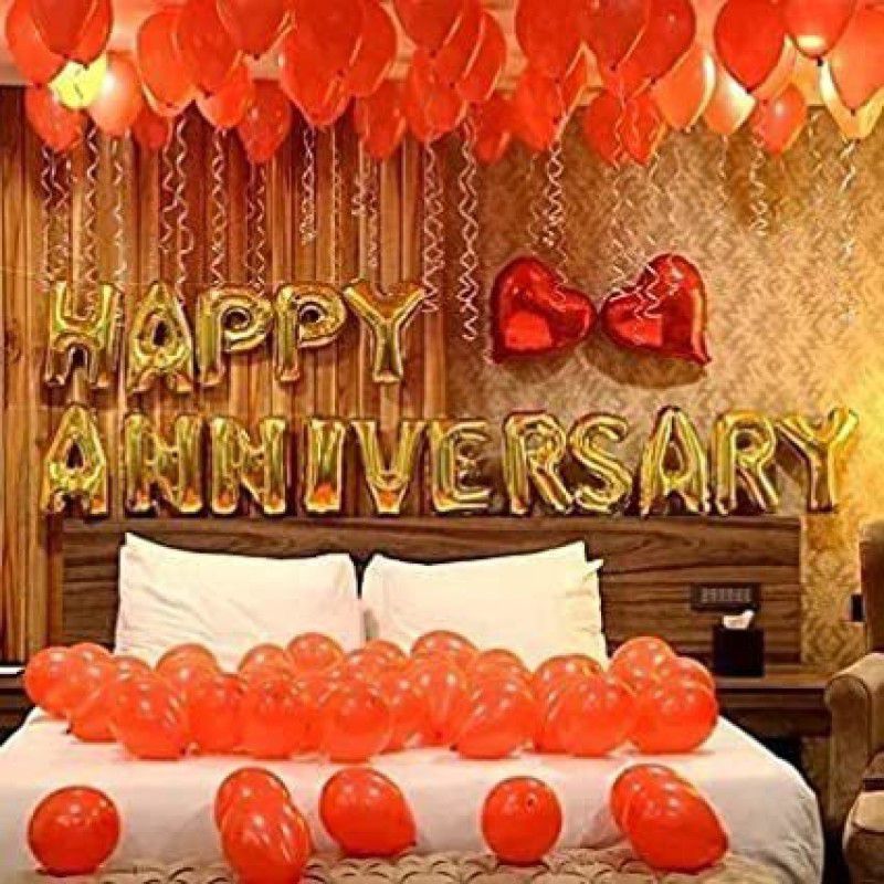 Jai Balaji Enterprises Happy Anniversary Balloon set for Surprise Room Decoration for Wife and Couple  (Set of 33)