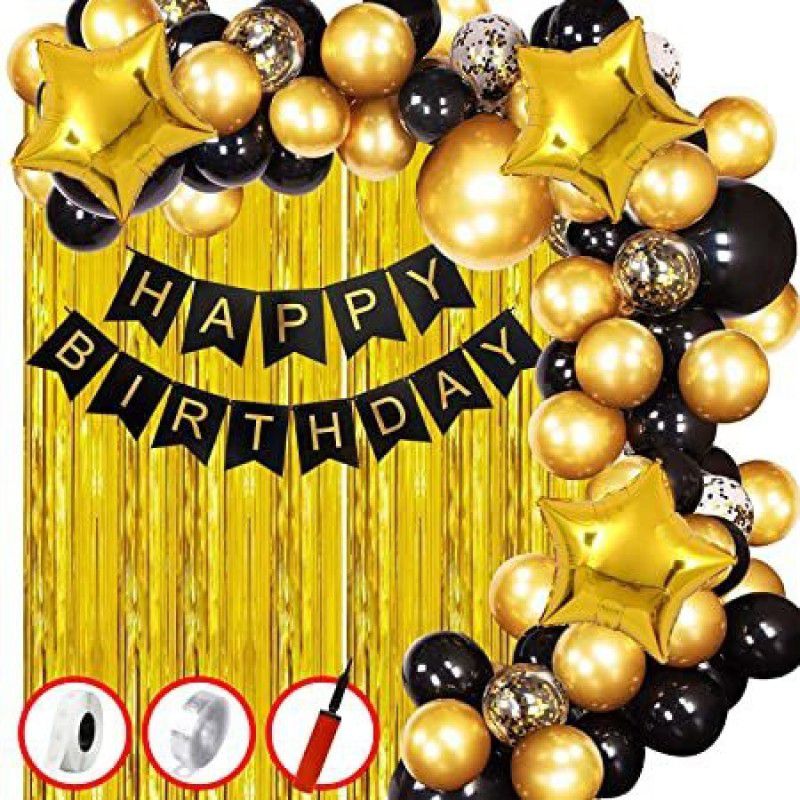 Jai Balaji Enterprises Happy Birthday Balloon Arch Design Decoration for Boys and Girls  (Set of 54)