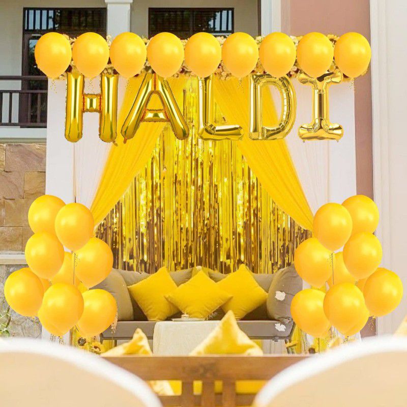 SHOPTIONS Haldi theme combo with curtain -pack of 50  (Set of 50)