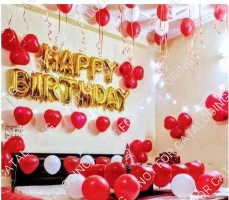 Jai Balaji Enterprises Birthday Surprise Room Decoration Balloons combo for wife and husband or couples  (Set of 42)