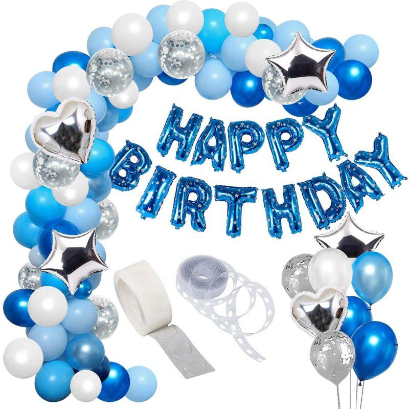 Dinipropz Happy Birthday Decorations Kit for Boys- 50pcs with Foil Balloon  (Set of 50)