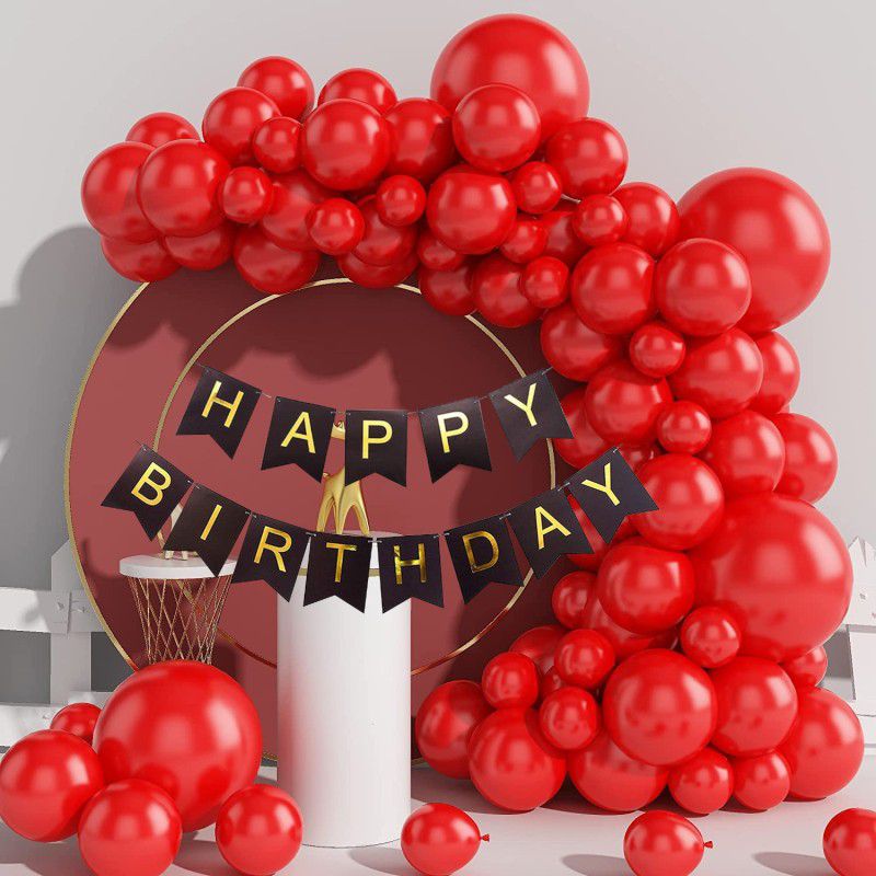 R G ACCESORIES 50pcs red happy birthday decoration combo pack for birthday decoration  (Set of 50)
