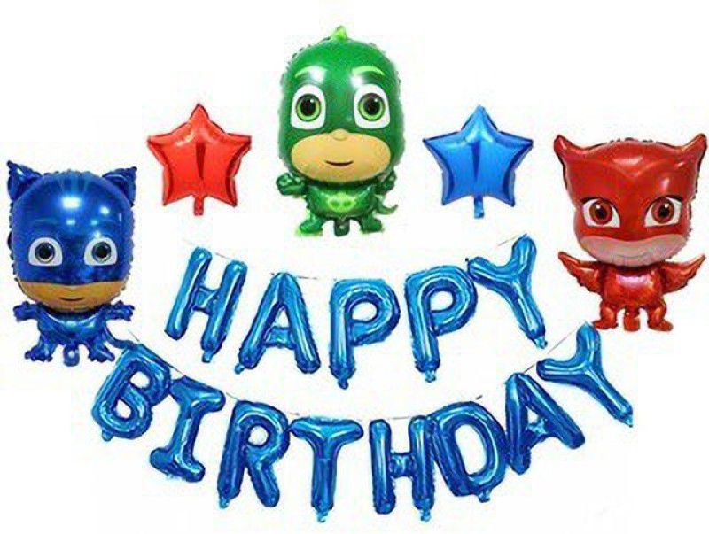 NVRV HAPPY BIRTHDAY DECORATION COMBO FOR KIDS & ADULTS BIRTHDAY PARTY SUPPLIES WITH PJ MASK  (Set of 6)