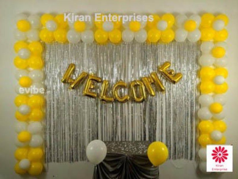 KIRAN ENTERPRISES Welcome Foil + 2 Fringe + 30 Metallic Balloon  (Set of 39)