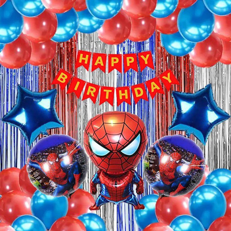 Juneja Enterprises spiderman birthday decoration avengers theme combo kit for boys girls adults  (Set of 40)