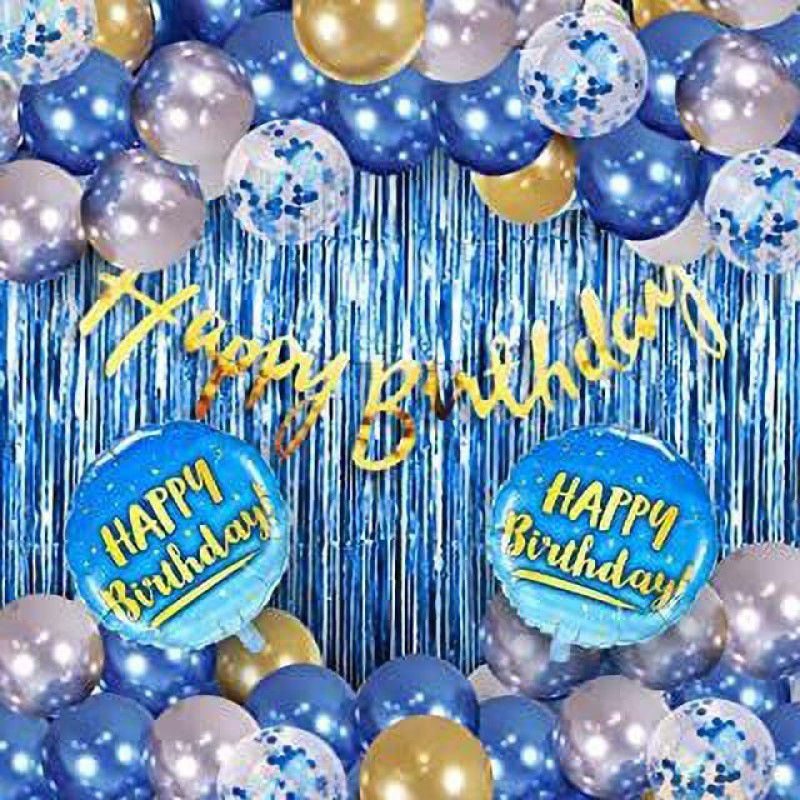 NVRV HAPPY BIRTHDAY DECORATION COMBO FOR KIDS & ADULTS BIRTHDAY PARTY SUPPLIES  (Set of 55)