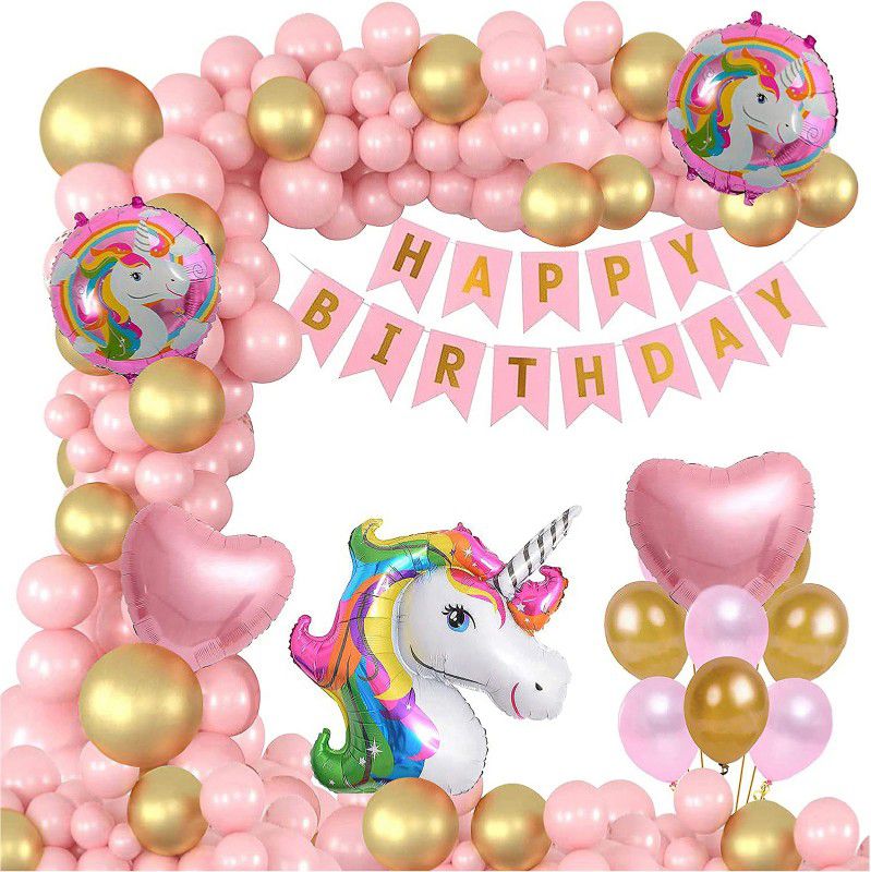 TTimmo4 Unicorn Happy Birthday Decoration Theme For Girls etc…  (Set of 66)