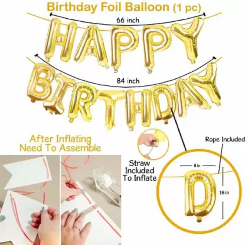 ARYAN Happy Birthday Balloons Decoration Kit Combo - 44Pcs Items for Kids Boys Girls