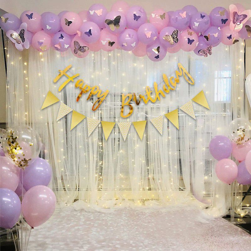 decokart Purple Birthday Decoration Kit - 81Pcs Birthday Decoration for Girls, Purple Theme Decor Items Set/ Purple Balloons for Birthday Decoration  (Set of 80)