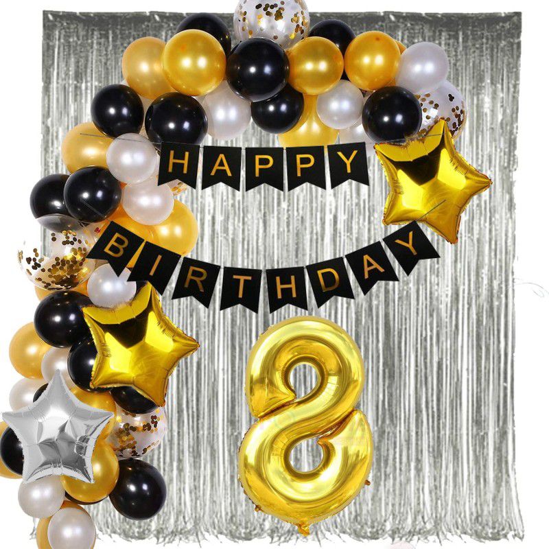 Dear Happy Happy Birthday 8 Year Decoration kit  (Set of 1)